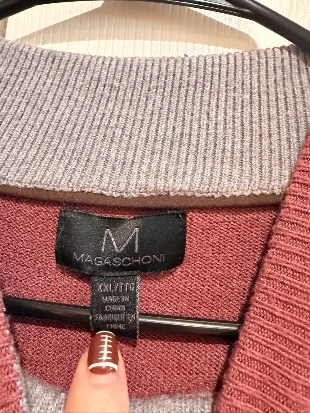Magaschoni Men's Zip Mock Neck Sweater in Dusty Rose - Picture 3 of 6
